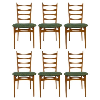 Mid-Century Danish Modern Ladder Back Dining Chairs, 1950s, Set of 6 For Sale