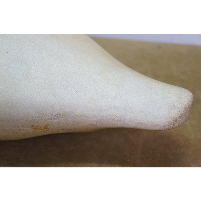 Late 20th Century Rare Wildfowler Decoy Ny Hand Carved Wooden Tundra Swan Folk Art Figure 18" For Sale - Image 6 of 13