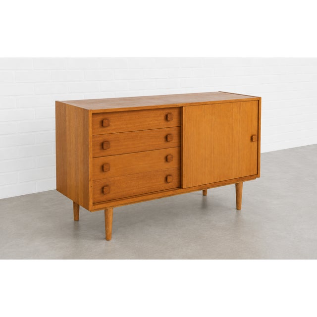 1960s Mid Century Modern Danish Teak Sideboard by Domino Møbler | Vintage Credenza Cabinet | Scandinavian Modern Storage Console, C. 1960’s For Sale - Image 5 of 14