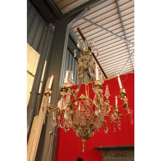 Big chandelier in bronze and crystal pampilles , from the XIXth century In good condition, wear to the gilding of the...