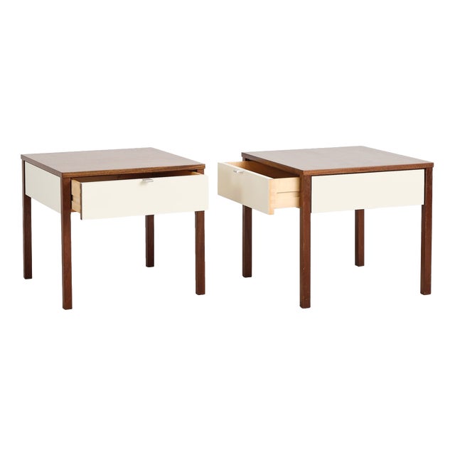 Mahogany Bedside Tables with Drawers by Florence Knoll for Knoll International, Germany, 1960s, Set of 2 For Sale