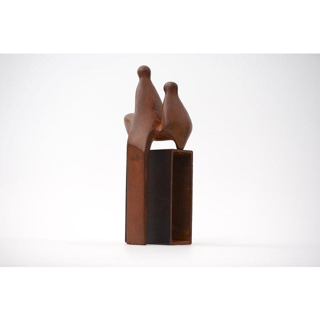 Metal Abstract Cast Iron Two-Piece Zezootier & Reiter Sculpture by Gertraude Zebe, 2003 For Sale - Image 7 of 16