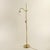 Massive brass floor lamp with opal glass shade the height of the lamp can be adjusted with the help of a clamping...