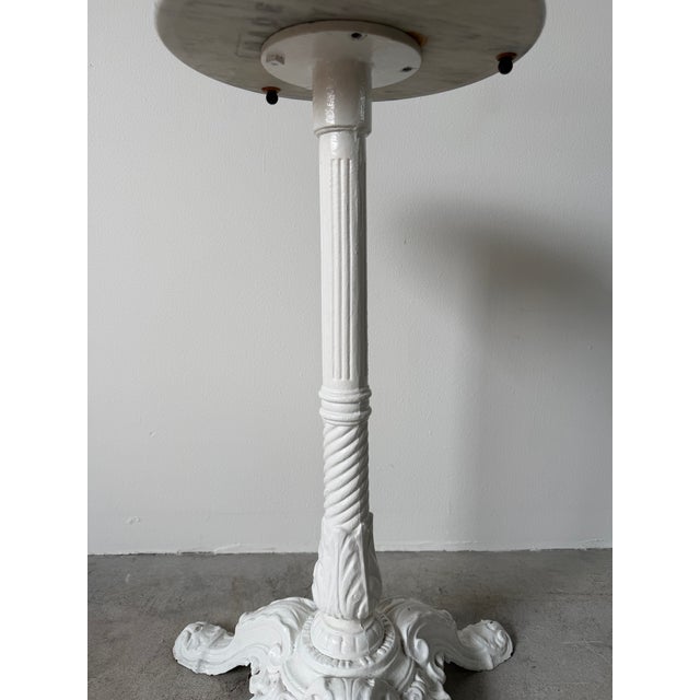 19th Century French Cast Iron Bistro Table With White Marble Top For Sale - Image 10 of 12