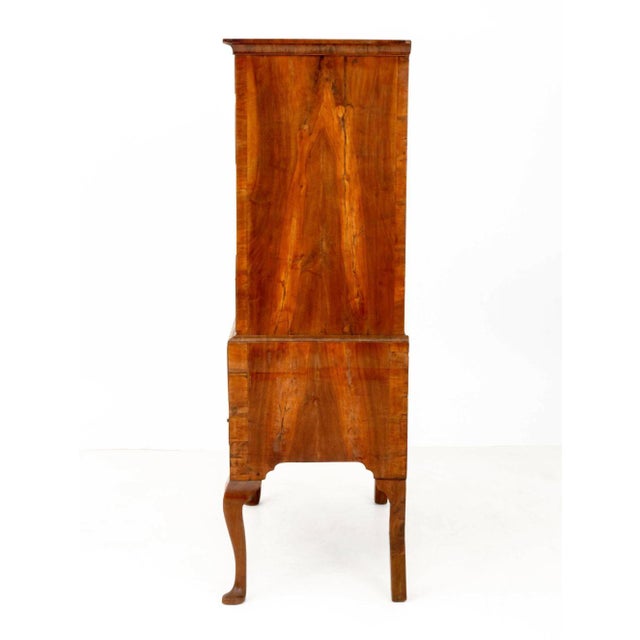 Brown George II Walnut and Featherbanded Chest on Stand For Sale - Image 8 of 9