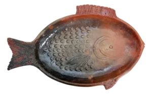 Vintage Mexican Clay Fish Bowl