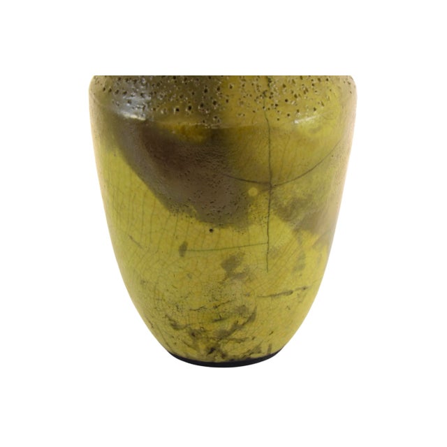Contemporary Chartreuse Green Studio Art Vase For Sale - Image 3 of 7