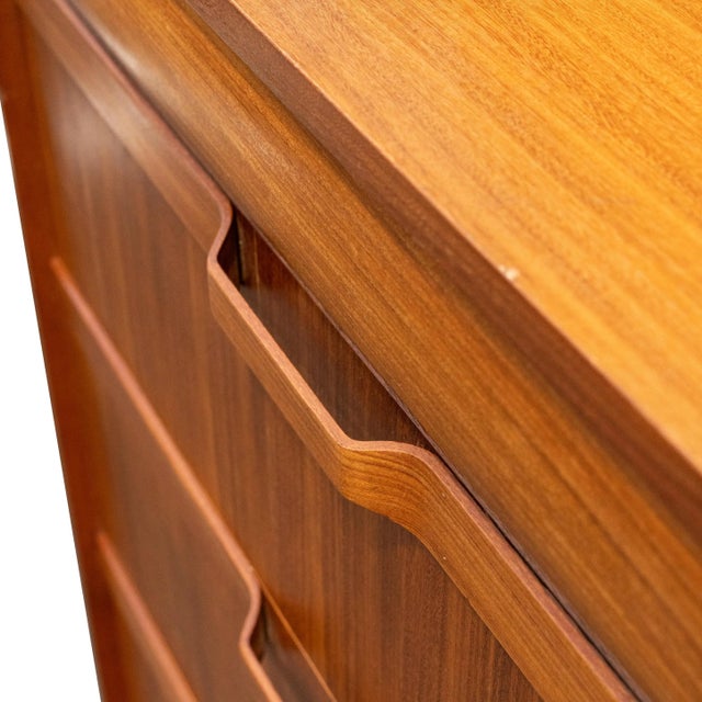 Brown Mid-Century Modern Teak and Elm Chest-Of-Drawers, Danish, Dated 1971 For Sale - Image 8 of 9