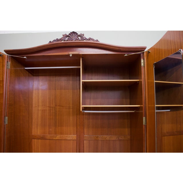 Vintage Queen Ann Style Wardrobe, 1950s For Sale - Image 11 of 12