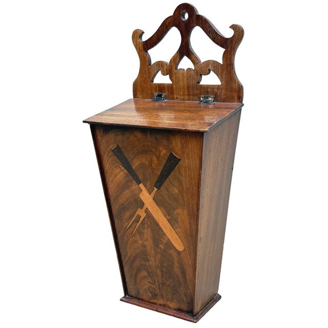 Georgian Mahogany Wall Cutlery or Candle Box, 1800s For Sale - Image 6 of 10