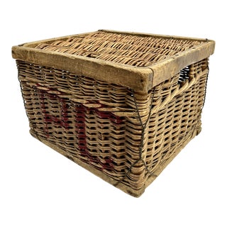 Vintage French Fishing Basket For Sale