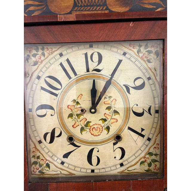 Edward M. Barnes, Bristol, Ct Pillar and Splat Shelf Clock With Reverse Painted Mansion Painting on Bottom Glass, 19th Century For Sale In Savannah - Image 6 of 9