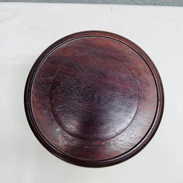 Chinoiserie plant or display stand on five legs with center ring. Ring has a repair but stand is very sturdy and has a...