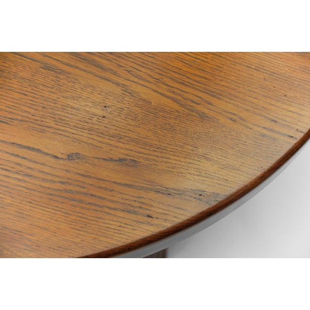 Brown French Round Oak Coffee Table in the style of Pierre Chapo, 1960s For Sale - Image 8 of 11