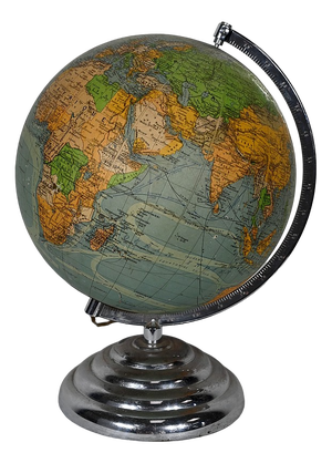 Luminous Glass Terrestrial Globe from Perrina, 1960s