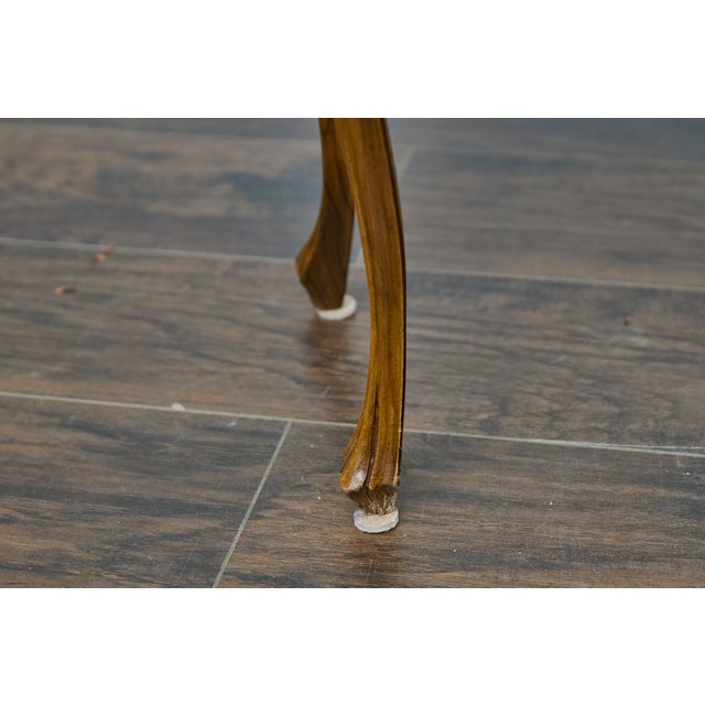 19th Century Pair of Italian Louis XV Style Walnut Console Tables with Serpentine Fronts For Sale - Image 10 of 12