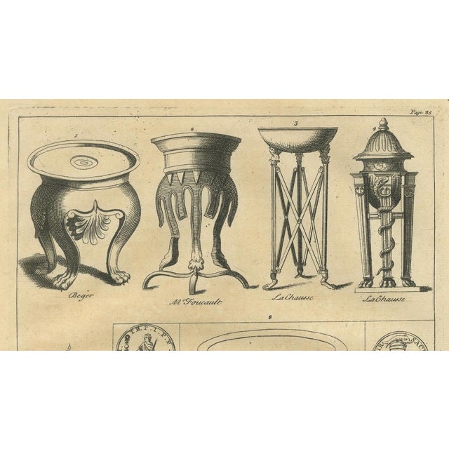 Bernard de Montfaucon, Roman Ritual Vessels & Antiquities, 1721, Engraving For Sale - Image 4 of 10