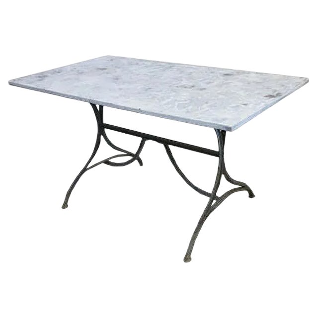 Industrial Metal & Wooden Dining Table, 1940s For Sale