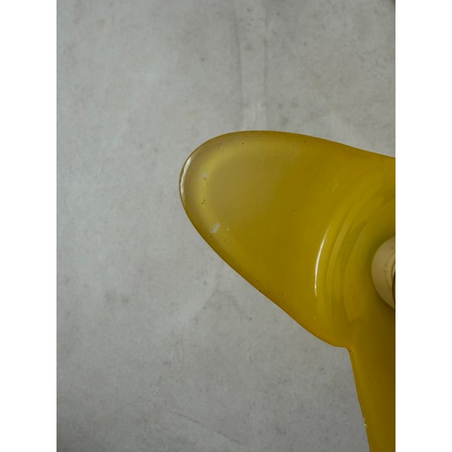 Vintage Glass Table Lamp in Yellow and Green Glass, 1980s For Sale - Image 3 of 12