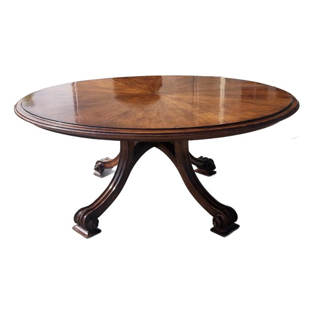 Therian Volute Round Dining Table With Extension Leaves For Sale
