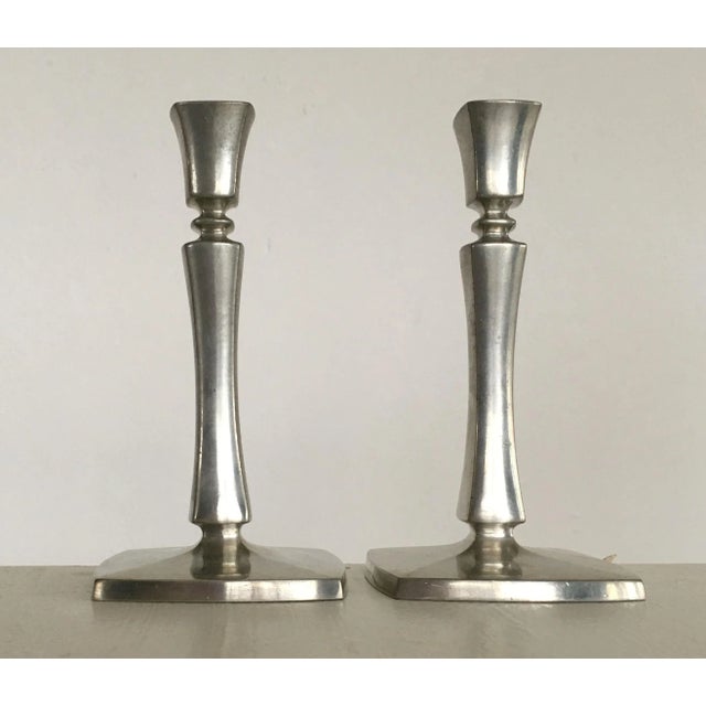 Danish Pewter Candleholders by Just Andersen, 1940s, Set of 2 For Sale - Image 6 of 6