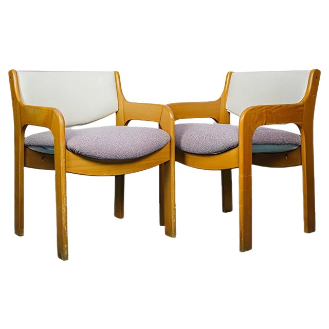 Set of Vintage Wisteria & Wood Dining Chairs, 1970s For Sale