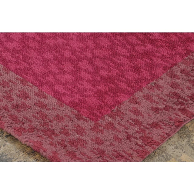 Rug & Kilim Vintage Dutch Raspberry Wool Runner, 1930-1939 by Rug & Kilim For Sale - Image 4 of 9