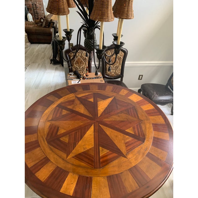 Hekman Round Parquetry Dining Table From Their Rue De Bac Collection