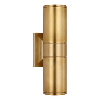 Chapman & Myers for Visual Comfort Signature Provo 14" Canister Light in Antique-Burnished Brass For Sale