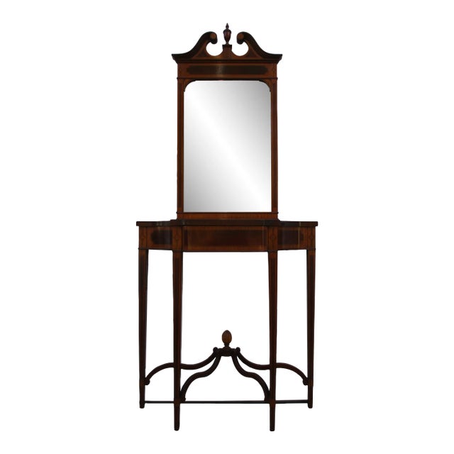 Federal Style Mahogany Console Table and Mirror Set For Sale