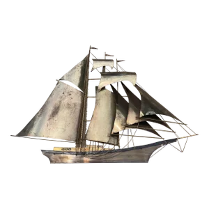 Vintage Brutalist Jere Style Ship Wall Art
