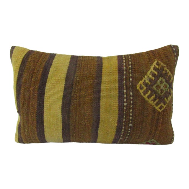Yellow & Brown Kilim Pillow For Sale