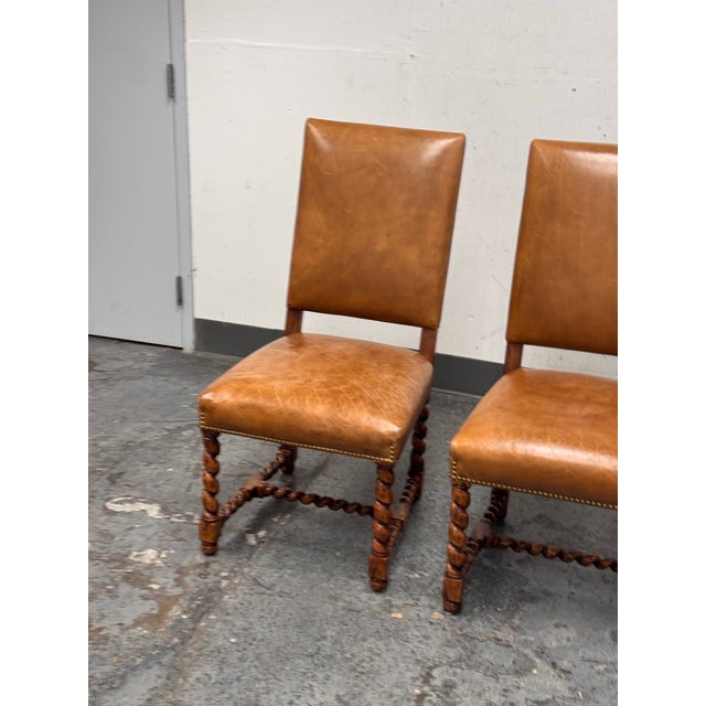Wood Bausman & Company Model 3322 Barley Twist Leg Side Chairs, Pair For Sale - Image 7 of 12