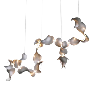 Dune 16 Spiral Pendant Light in Silver Anodized Aluminum by Moss Objects