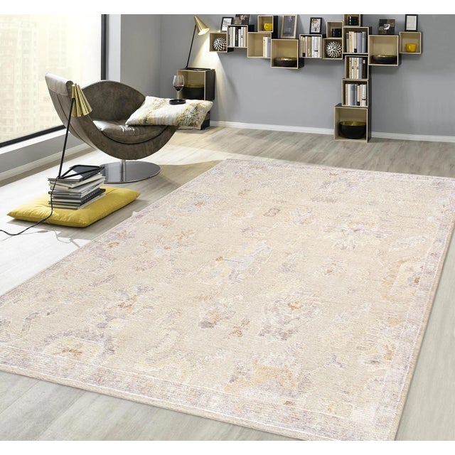 Oushak Wool Camel Area Rug, 9' 3'' X 12' 3'' For Sale In New York - Image 6 of 7