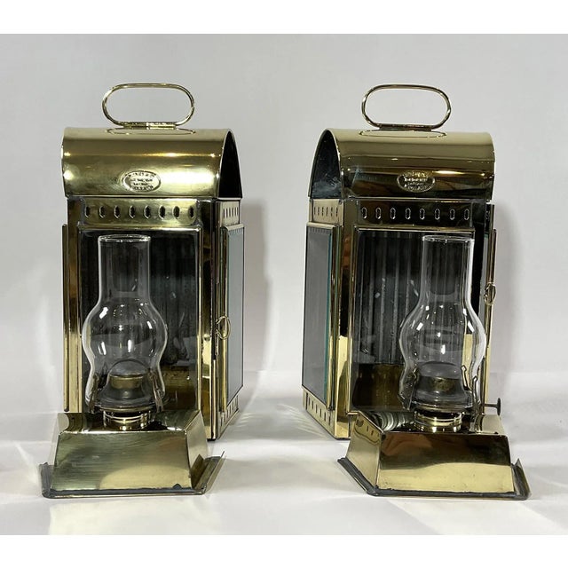 English Solid Brass English Cabin Lanterns For Sale - Image 3 of 12