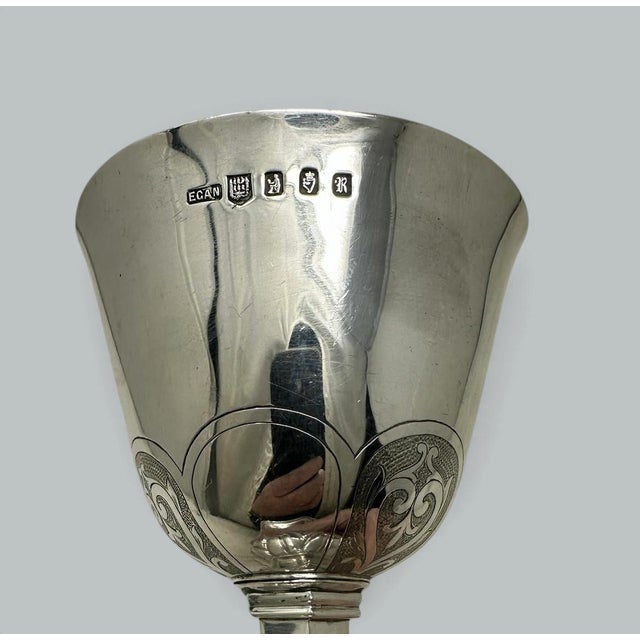 Antique Vintage Sterling Silver Wine Religious Goblet Chalice Irish 1912. 12ozs For Sale - Image 4 of 11