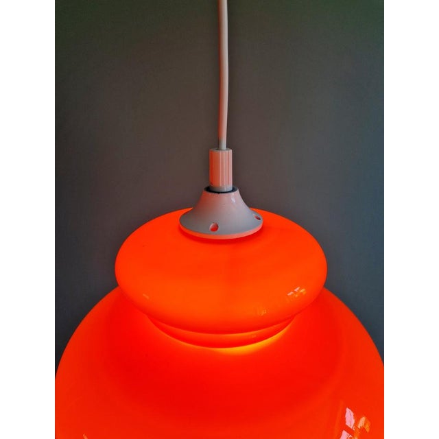 Orange Space Age Pendant Light in Orange Opaline Glass, 1970s For Sale - Image 8 of 12