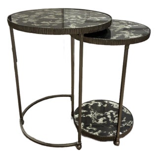 Ethan Allen 'Jaclyn' Mirrored Nesting Tables. For Sale
