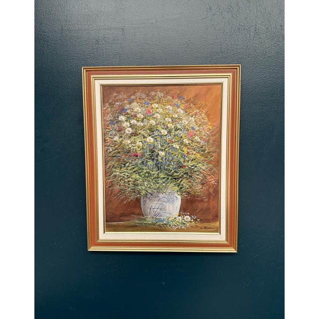 Jan Rhodin, Summer Flowers in a Pot, 1950s, Oil on Panel, Framed For Sale - Image 17 of 17