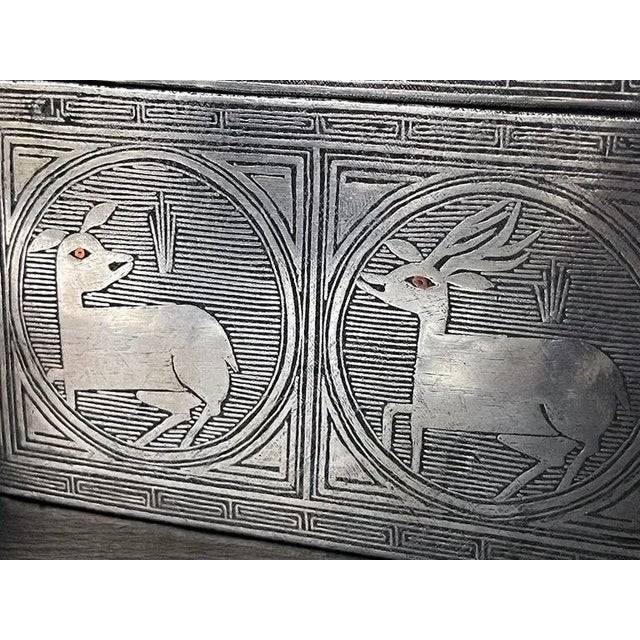 Fine Korean Iron Tobacco Box with Silver Inlay Joseon Dynasty For Sale - Image 10 of 13