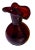 VIETRI Amethyst Purple Art Glass Folded Rim Vase. Mid-Century. The color is a deep purple hue that can shift from a smoky...