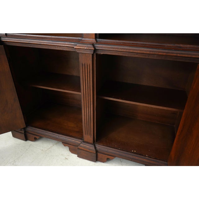 Italian 2 Piece Walnut Large Open Bookcase For Sale - Image 4 of 18