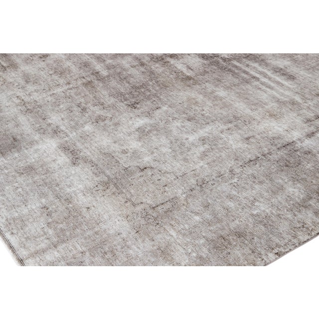 Gray 1960s Vintage Persian Distressed Handmade Medallion Gray Wool Rug For Sale - Image 8 of 10