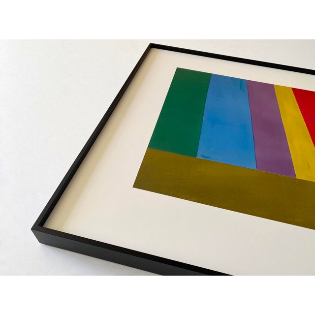 2010s Jack Bush Estate Vintage Modernist Lithograph Print Framed Abstract Expressionist Museum Poster " Tall Spread " 1966 For Sale - Image 5 of 15