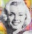 1950's pop star Marilyn Monroe portrait with collage aspects encased in resin. The work is signed by the artist in the...
