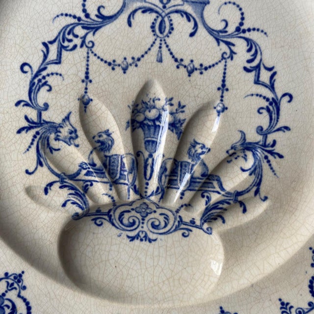 Antique Majolica Asparagus Plate by Jules Vieillard & Cie For Sale - Image 5 of 10