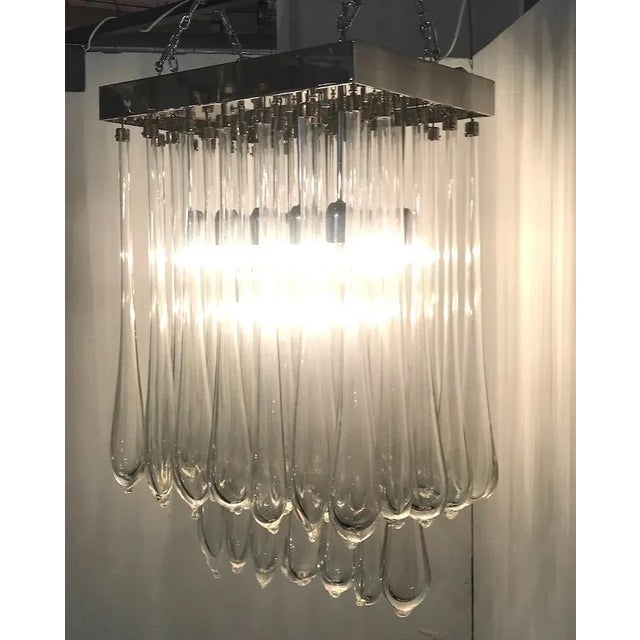 Venini 1970s Venini Gocce Chandelier Designed by Ludovico Diaz De Santillana For Sale - Image 4 of 12