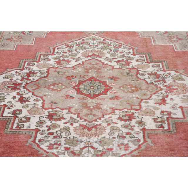 Vintage Turkish Oushak Hand Knotted Wool Rug, For Sale - Image 4 of 6
