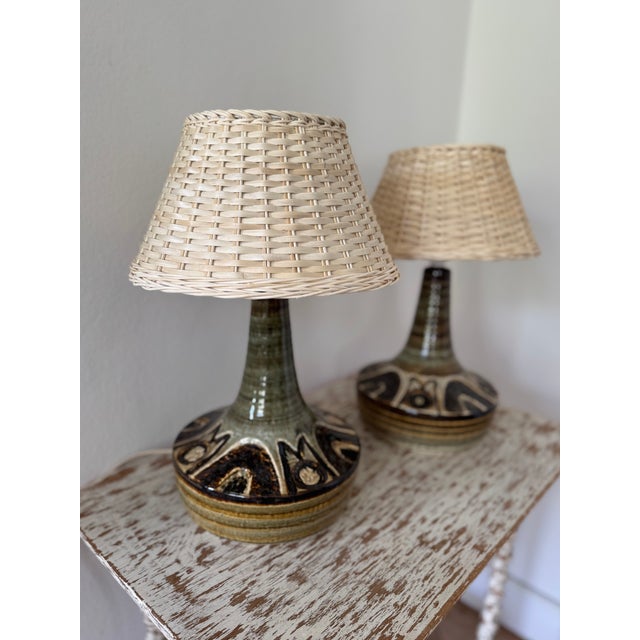 Danish Ceramic Table Lamps by Arne Finne Nielsen and Noomi Backhausen for Søholm, 1960s, Set of 2 For Sale - Image 11 of 15